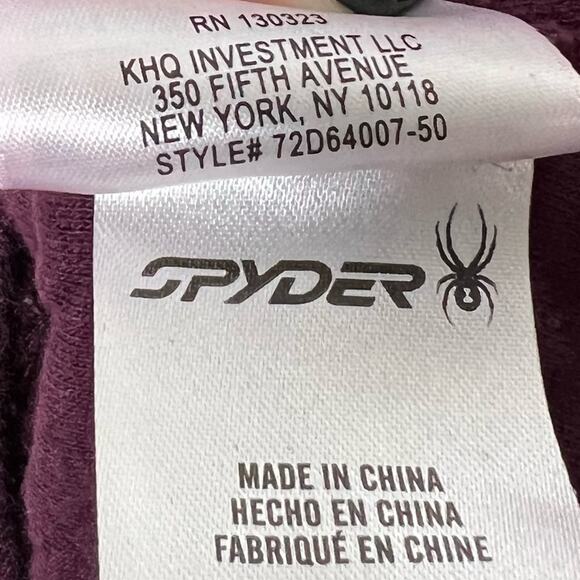 SPYDER / maroon diamond quilted pullover jacket / M - Picture 7 of 8